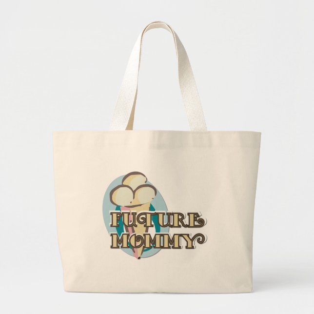 Ice Cream Future Mummy Tshirts and Gifts Large Tote Bag (Front)