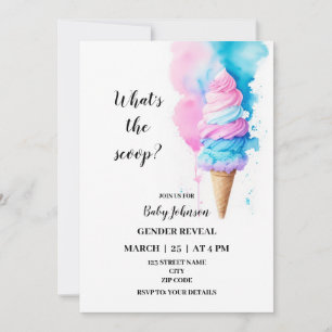 Ice cream gender reveal invitation