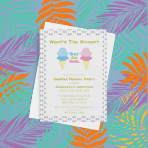 Ice Cream Gender Reveal Invitation