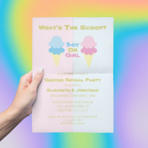 Ice Cream Gender Reveal Invitation