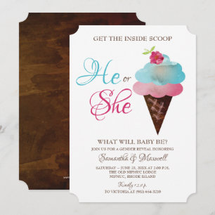 Ice Cream Gender Reveal Invite