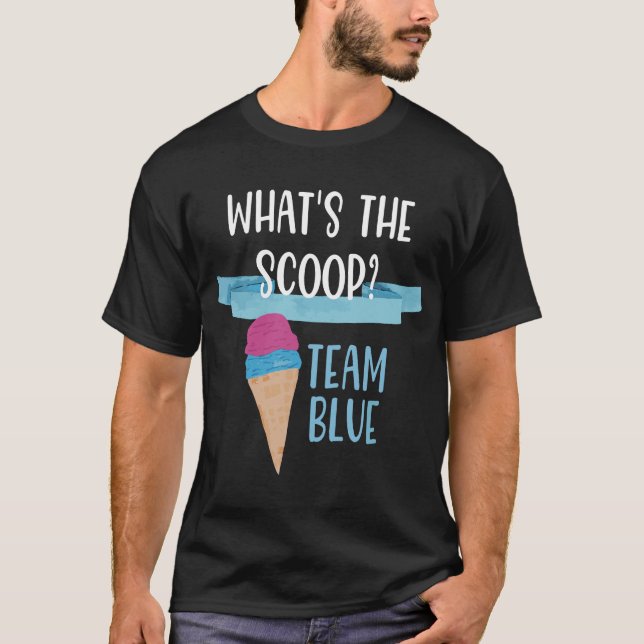 Ice Cream Gender Reveal Matching Team Blue What's  T-Shirt (Front)