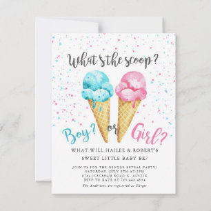 Ice Cream Gender Reveal Party Invitation