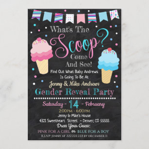Ice Cream Gender Reveal Party Invitation