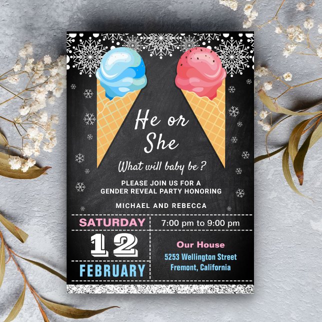 Ice Cream Gender Reveal Party Invitation (Creator Uploaded)