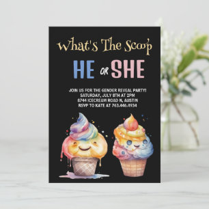 Ice Cream Gender Reveal Party Invitation