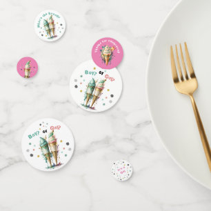 Ice Cream Gender Reveal Party Its a Girl Confetti