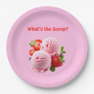 Ice Cream Gender Reveal Party Paper Plate