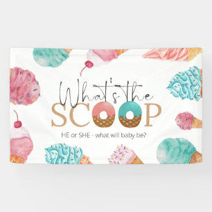 Ice Cream Gender Reveal What's the Scoop Party Banner