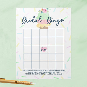 Ice Cream Gift Bingo Bridal Shower Game Pack Notepad