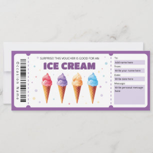  Ice Cream Gift Certificate Template, Sundae Lover Invitation