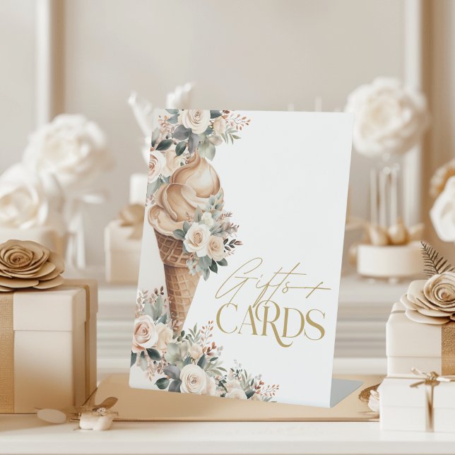 Ice Cream Gifts And CardsFloral Boho Bridal Shower Pedestal Sign (Creator Uploaded)