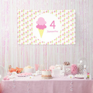 Ice Cream Girl Birthday Banner