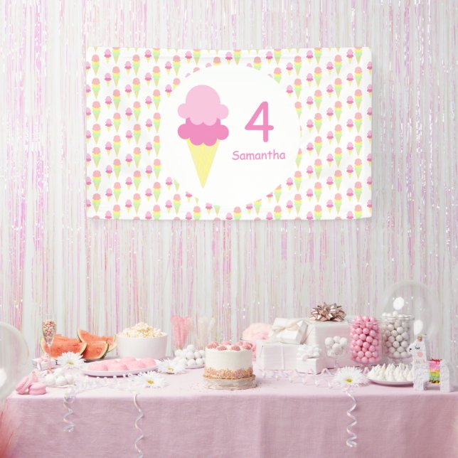 Ice Cream Girl Birthday Banner (Party)