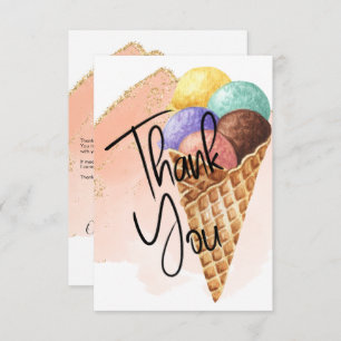 Ice Cream   Glitter Thank You Cards
