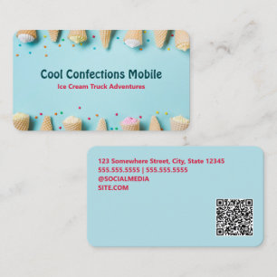 Ice Cream Google Maps QR Business Card
