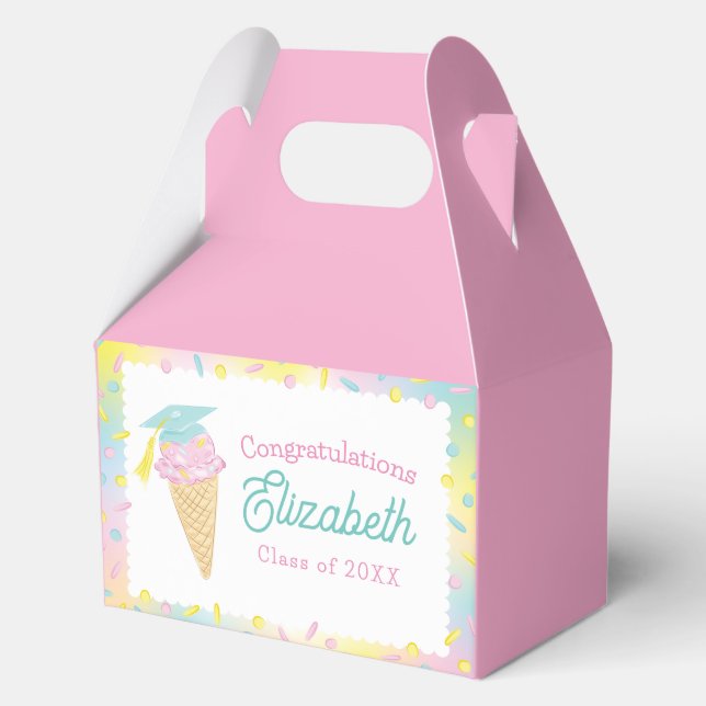 Ice Cream Graduation Party Favour Box (Front)