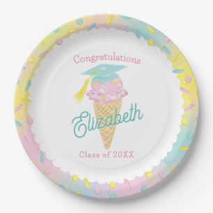 Ice Cream Graduation Party Paper Plate
