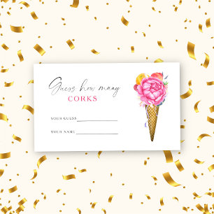 Ice cream - Guess how many corks bridal game Enclosure Card