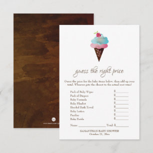 Ice Cream Guess the Right Price Game Invitation