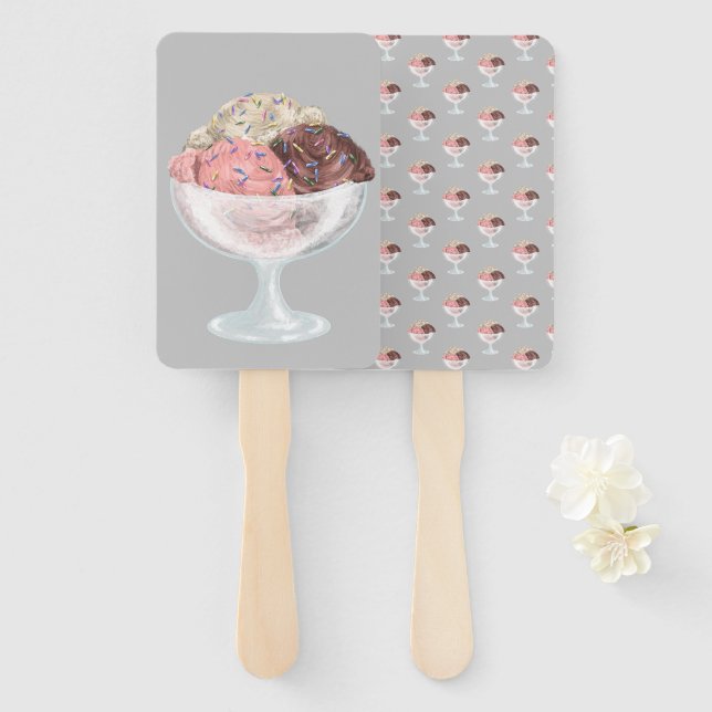 Ice Cream Hand Fan (Front and Back)