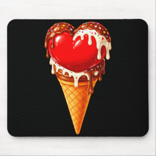 Ice Cream Heart Funny Drip Valentines Day Boys Gir Mouse Mat