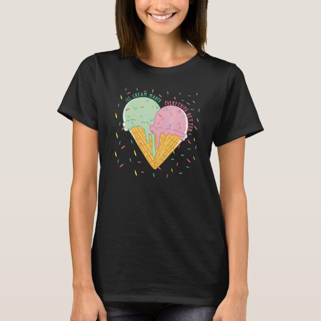 Ice Cream Heart   Summer Ice Cream   Ice Cream Hea T-Shirt (Front)