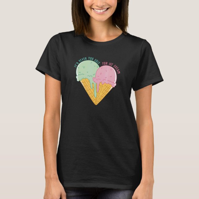 Ice Cream Heart  Summer Ice Cream  Ice Cream Heart T-Shirt (Front)