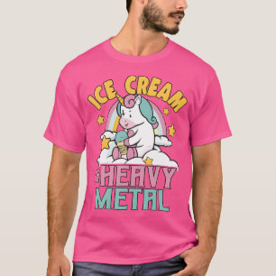 Ice Cream Heavy Metal Unicorn Metal Rainbow Death T-Shirt