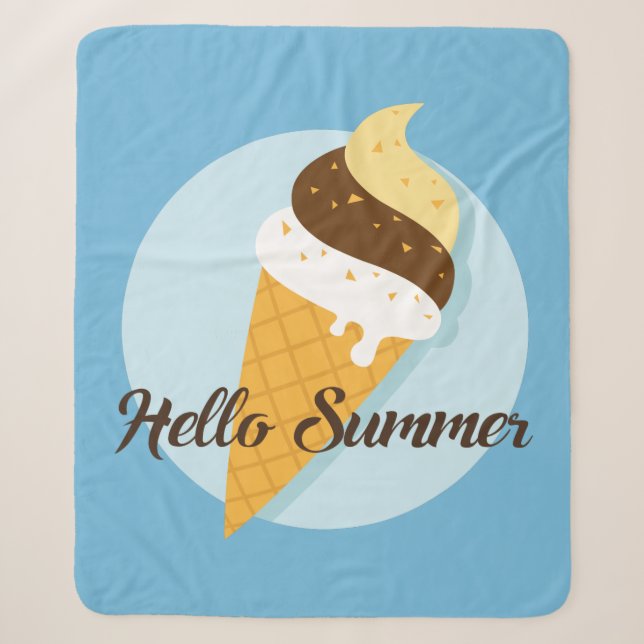 Ice Cream Hello custom colour blankets (Front)