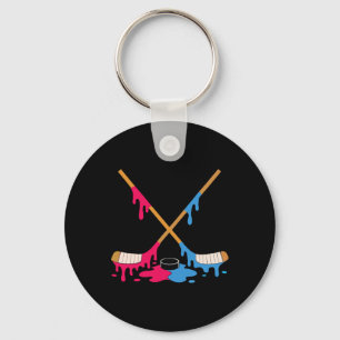 Ice Cream Hockey Drip Colorful Sprinkles Boys Yout Key Ring
