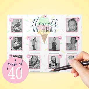 Ice Cream How Old was Bride Photo Game Pack of 40 Notepad