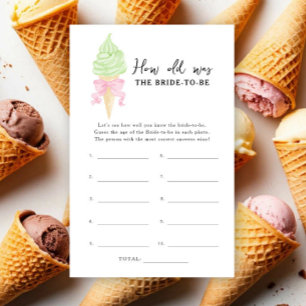 Ice cream - How old was the bride to be game