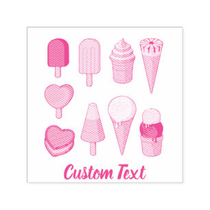Ice Cream Icons Self-inking Stamp