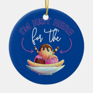 Ice Cream I'm Just Here For The  Ceramic Tree Decoration