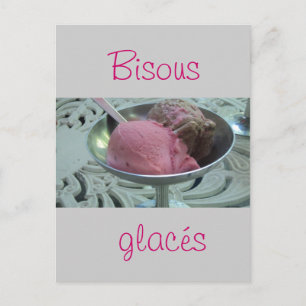 Ice cream in a bowl postcard