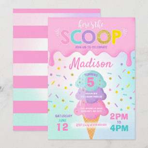 Ice Cream Invitation Ice Cream Birthday Party