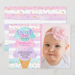 Ice Cream Invitation Sweet One 1st Birthday
