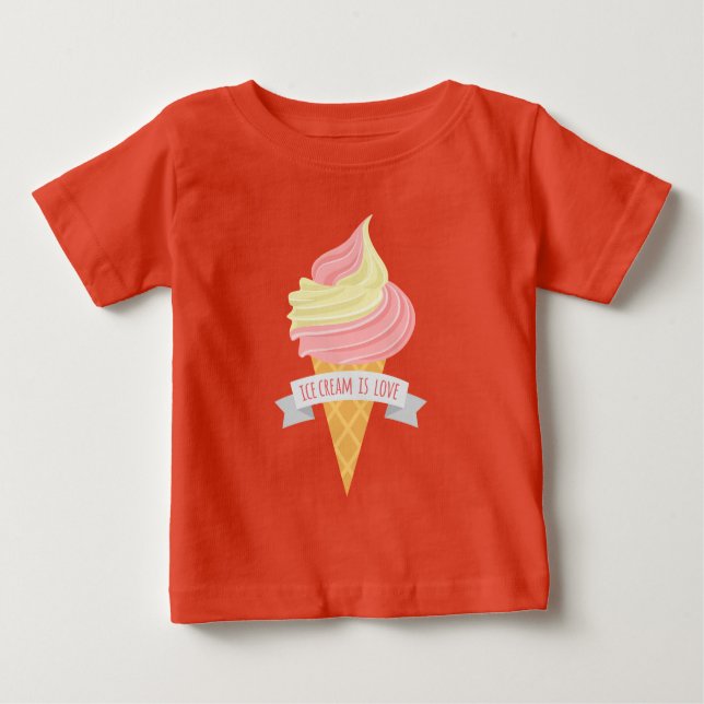 Ice cream is love unisex baby t-shirt (Front)