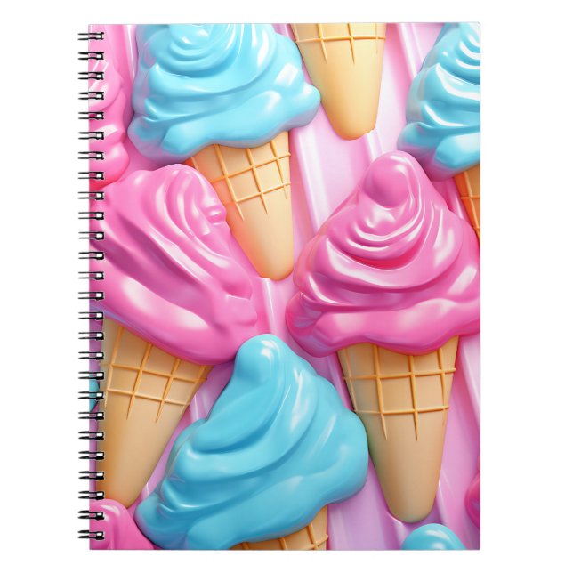 Ice Cream Kawaii Helados Notebook (Front)