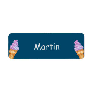 Ice-cream kids name Label
