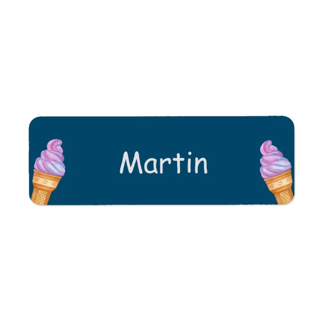 Ice-cream kids name Label (Front)