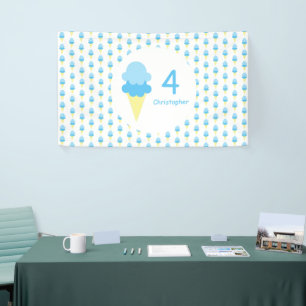 Ice Cream Kids Summer Birthday Banner