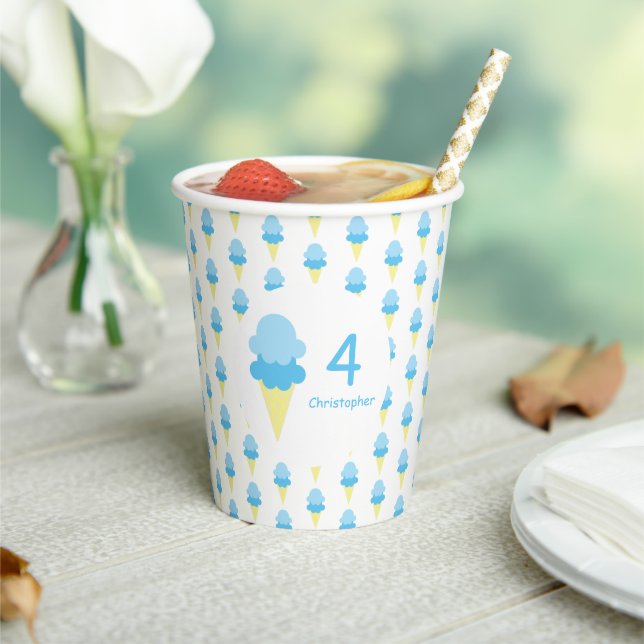 Ice Cream Kids Summer Birthday Paper Cups (Insitu)