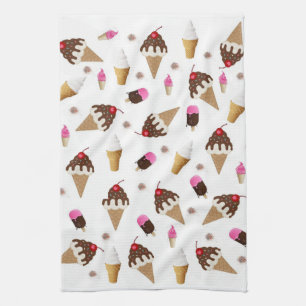 Ice Cream Kitchen Hand Towel