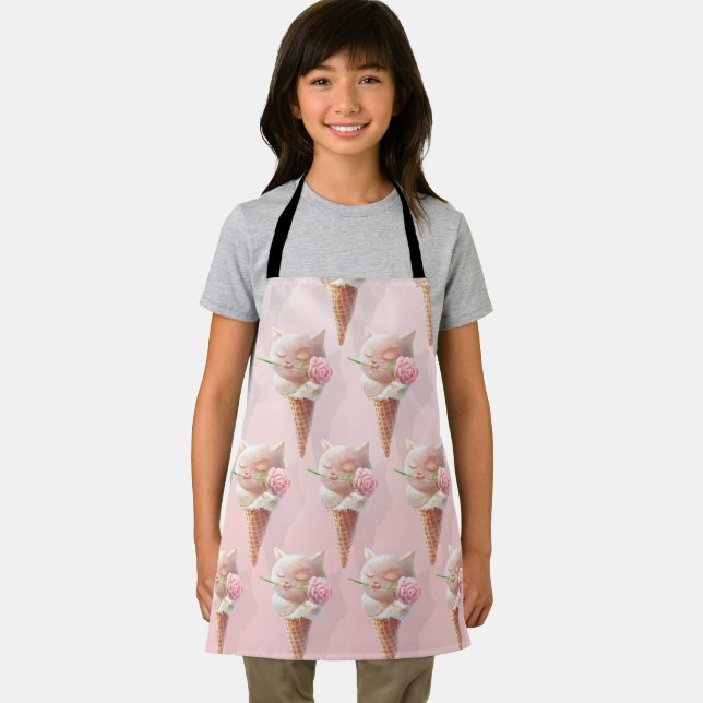 Ice Cream Kitty – Rosy & Dreamy Apron (Insitu)