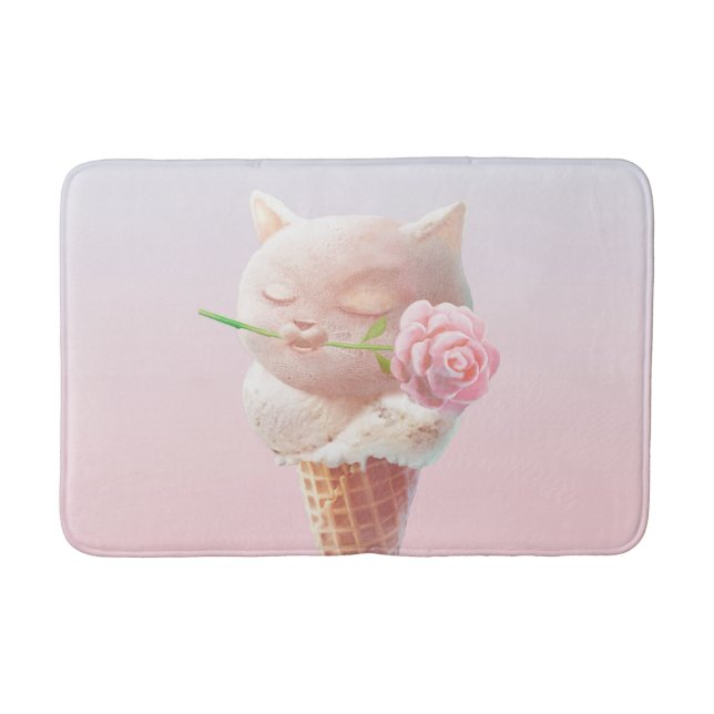 Ice Cream Kitty – Rosy & Dreamy Bath Mat (Front)