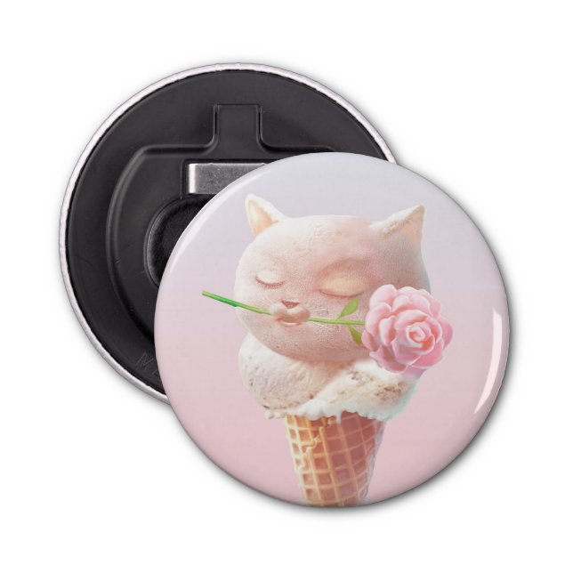 Ice Cream Kitty – Rosy & Dreamy Bottle Opener (Front)