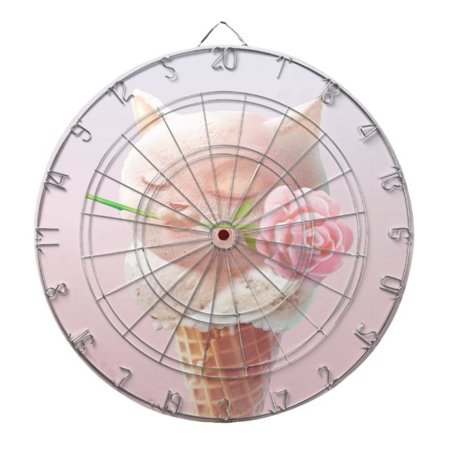 Ice Cream Kitty – Rosy & Dreamy Dartboard (Front)