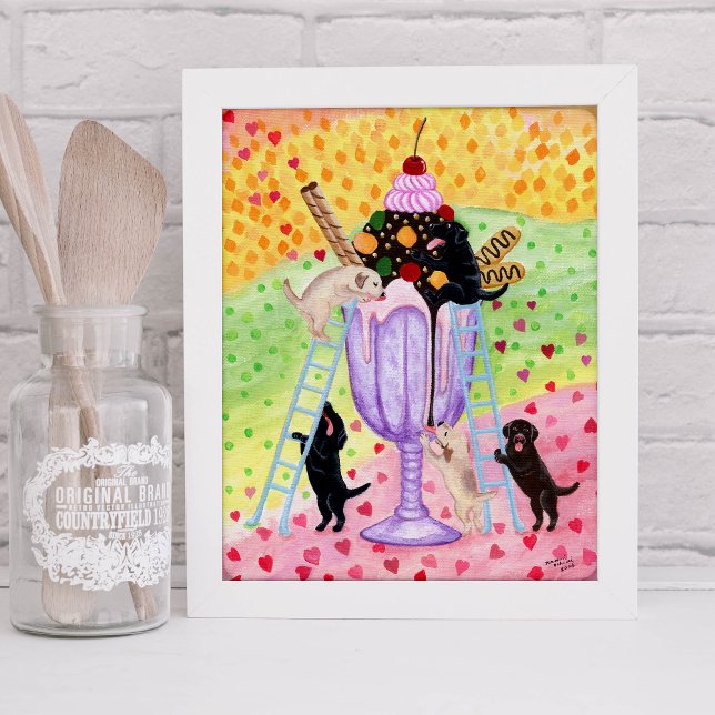Ice Cream Labradors Artwork Poster (Creator Uploaded)